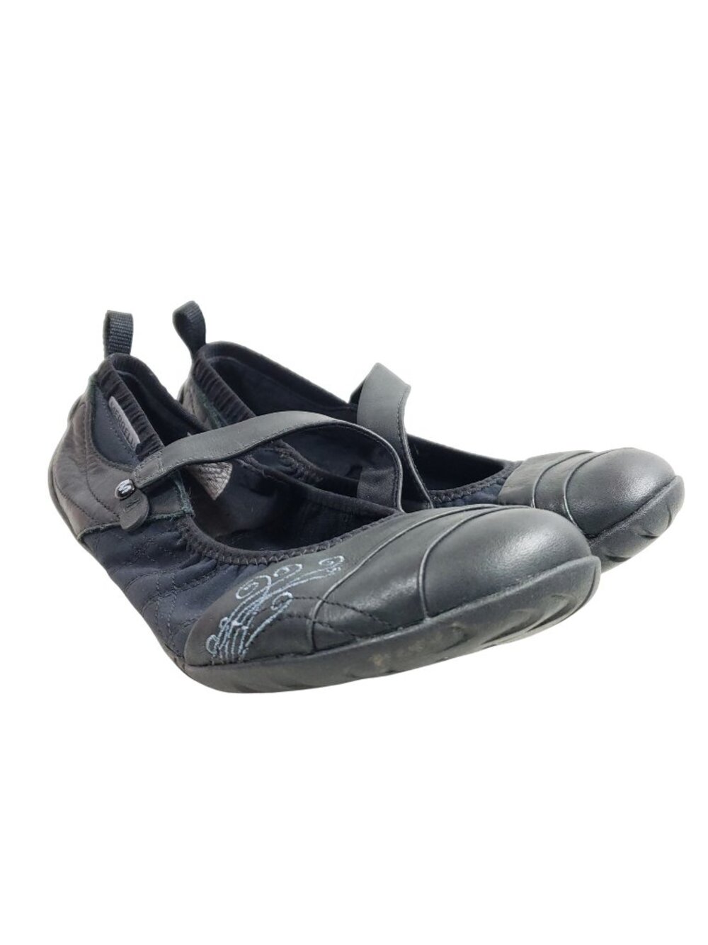 Merrell Wonder Glove Black Leather & Textile Womens Mary Jane Shoes US 7.5 Vibra